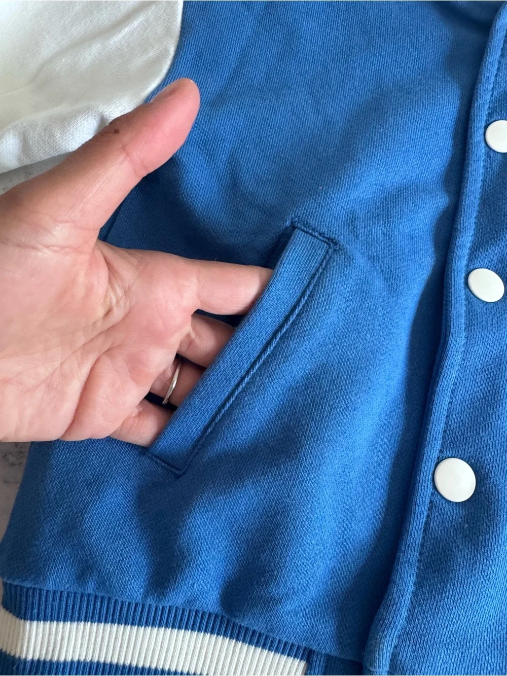 Zara Kids 'Legendary Tour' Blue & White Varsity Jacket